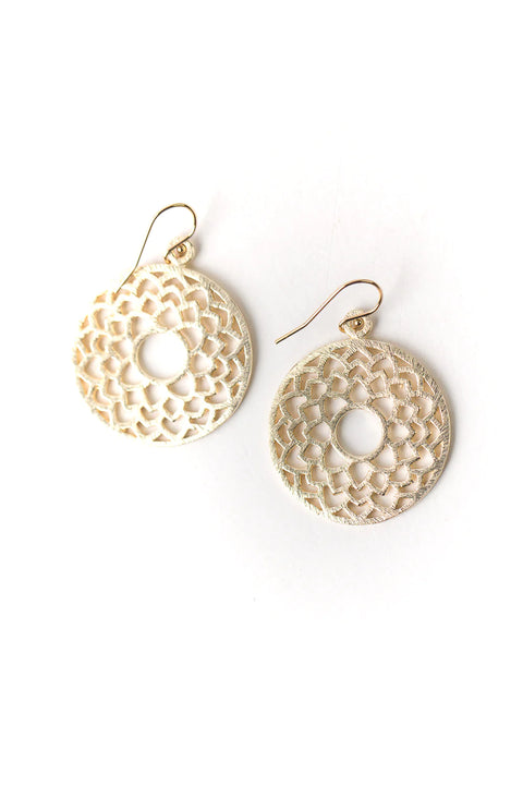 Brushed Gold Circle Earrings