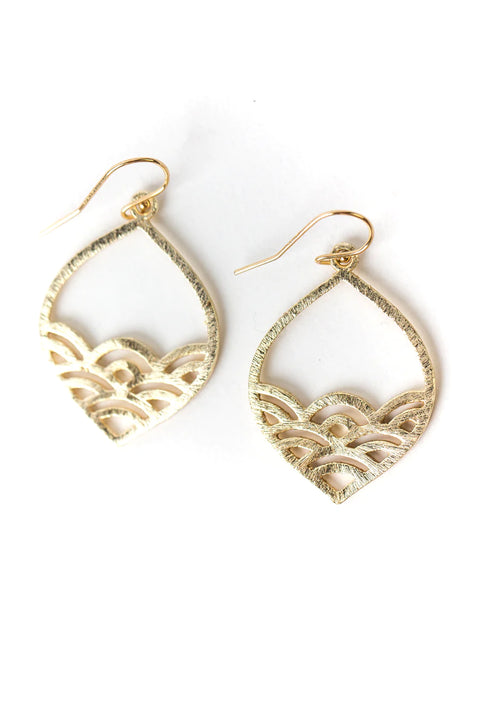 Brushed Gold Teardrop Earrings