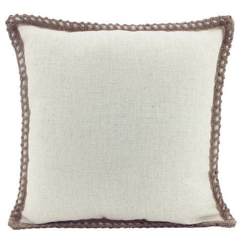 Jute Border Ivory Cushion