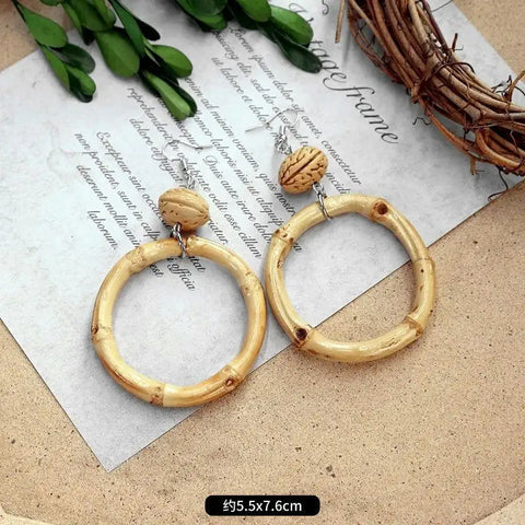 Bamboo Hoop Earring