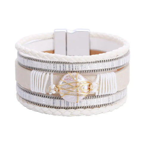White Magnetic Wrap Bracelet