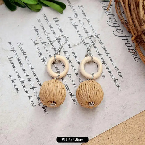 Rattan Ball Earring