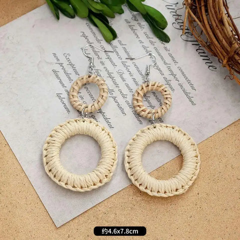 Natural Double Hoop Earring