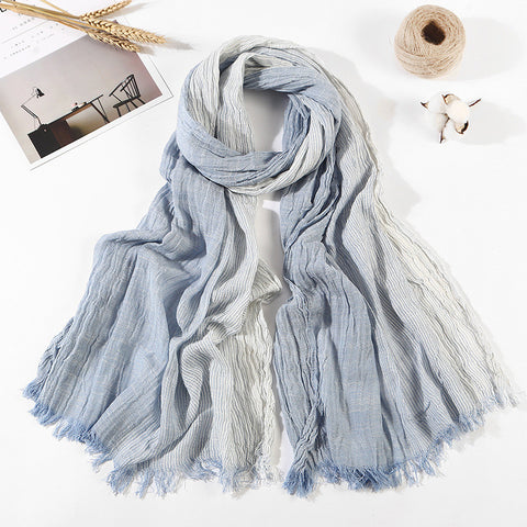 Blue Cotton Scarf