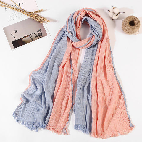 Pink and Blue Stripe Scarf