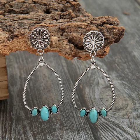 Boho Turquoise Drop Earrings