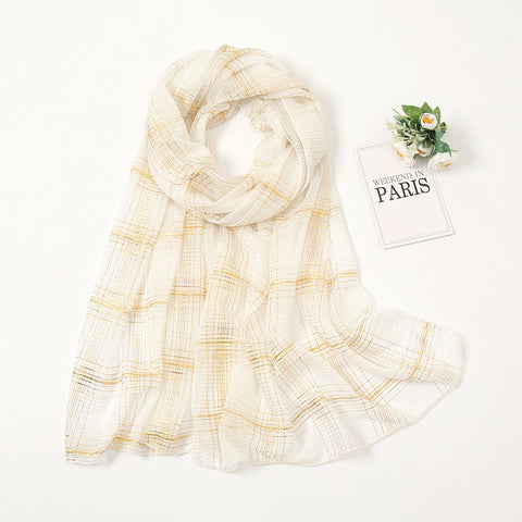 Gold Thread Cotton Scarf