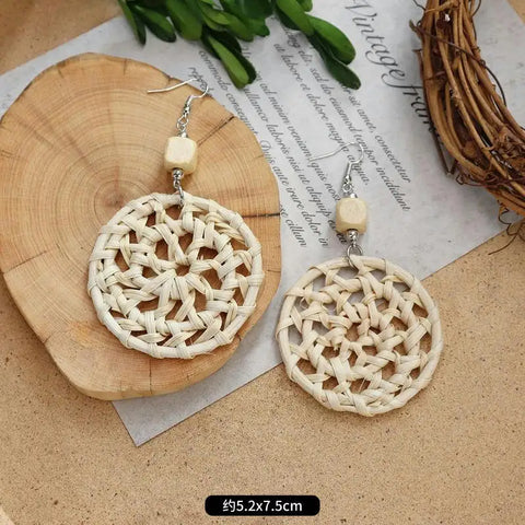 Woven Rattan Earring