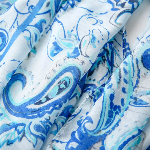Blue Paisley Scarf