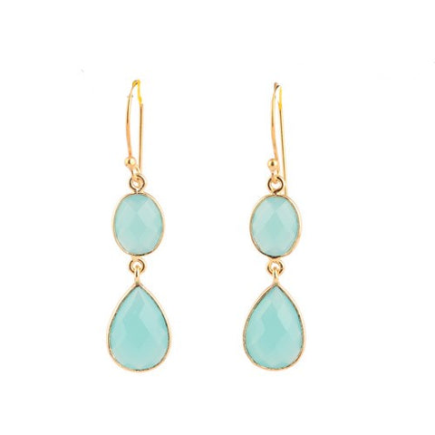 Aqua Stone Drop Earrings