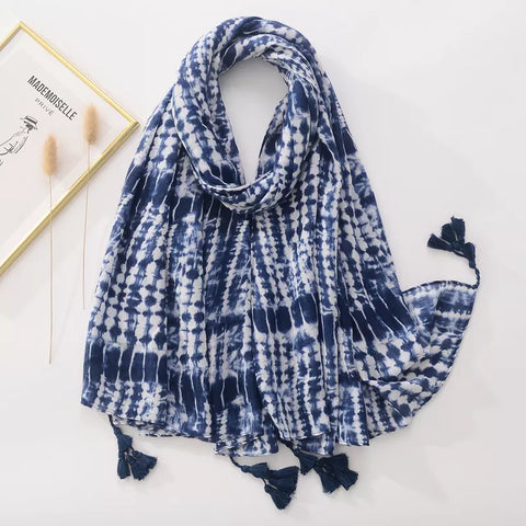 Navy and White Scarf