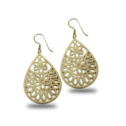 Brushed Gold Drop Earrings