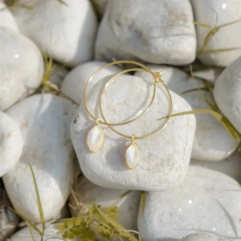 Moonstone Gold Earrings