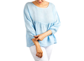 Sky Italian Linen Blouse