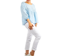 Sky Italian Linen Blouse