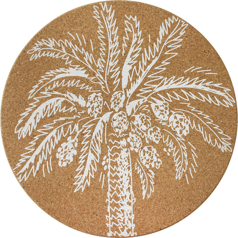 Cork Placemat with White Date Palm
