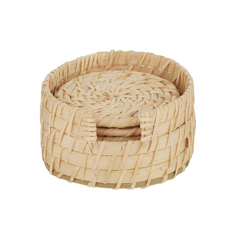 Set of Six Rattan Coasters