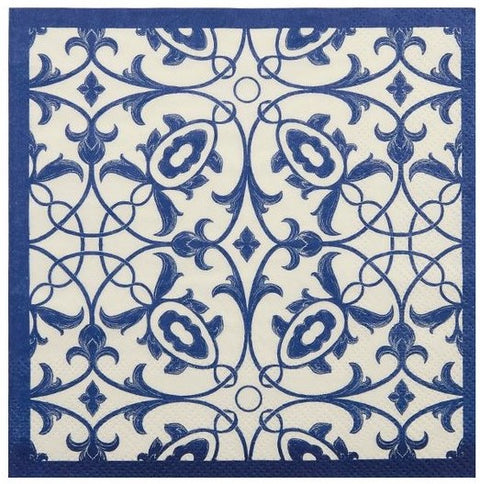 Blue and White Paper Napkins