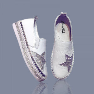 White Leather Star Sneaker