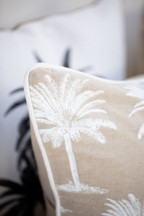 White Palm Cushion